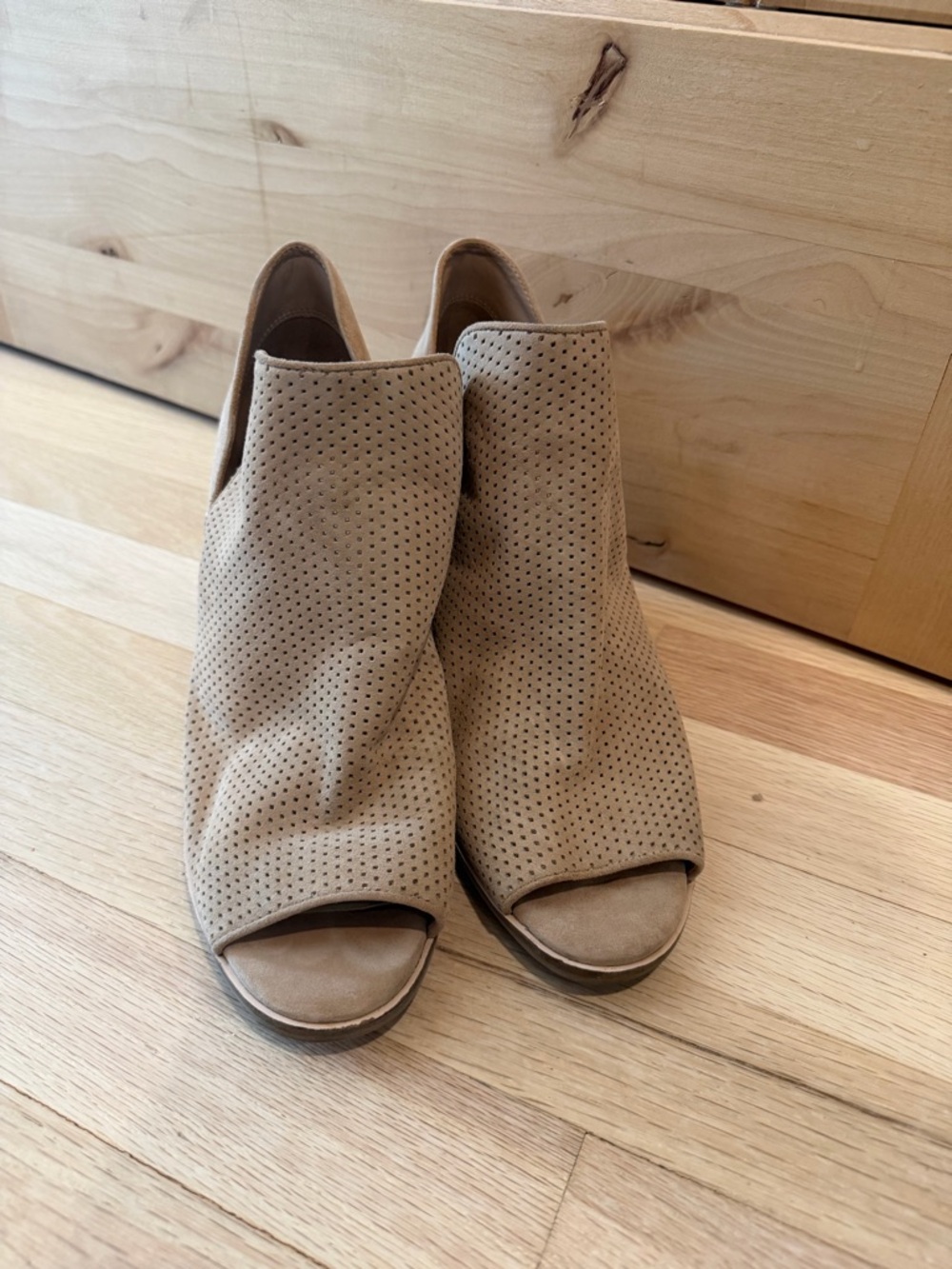 Cole Haan Tan Perforated Open-Toe Mules